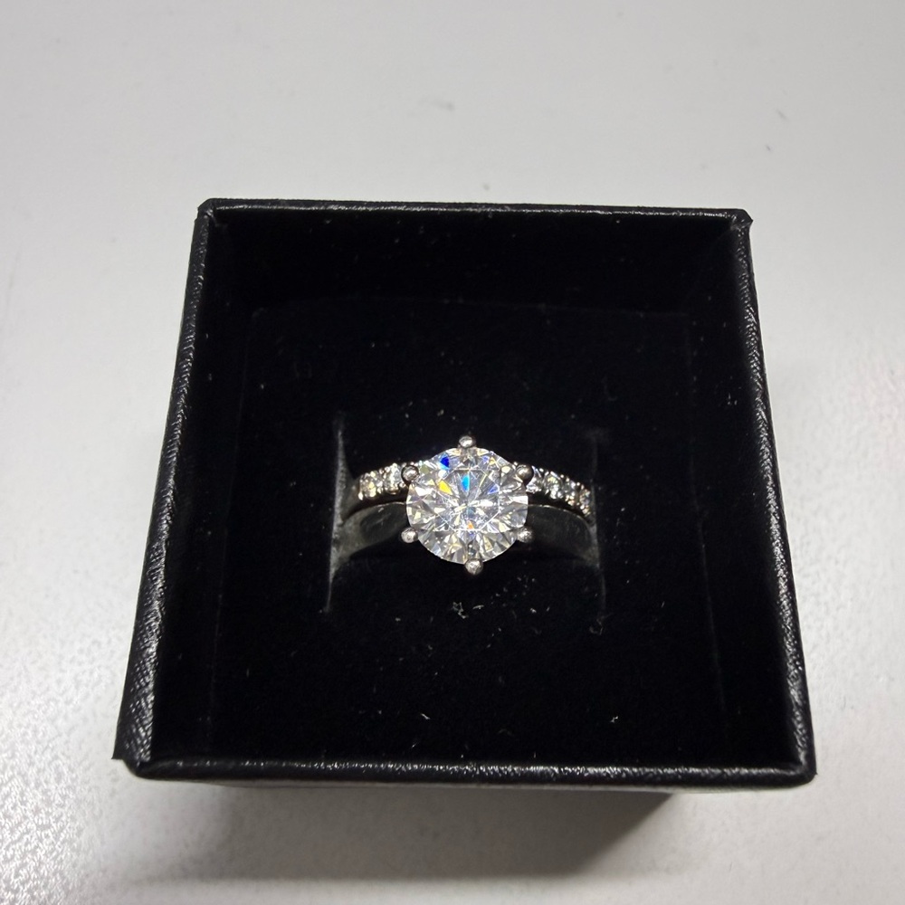 Sterling Silver Moissanite Ring Set